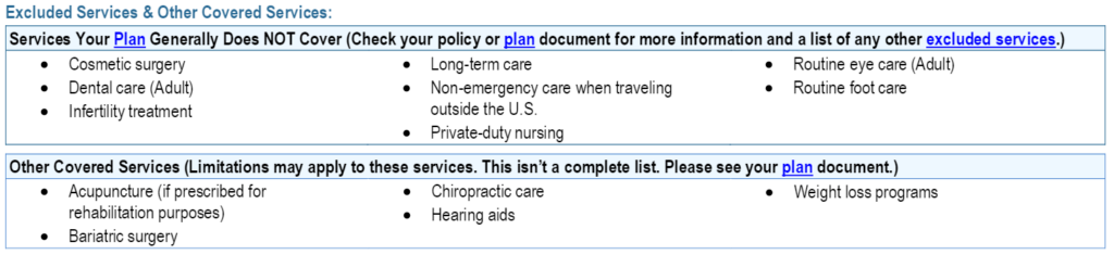 Excluded Services